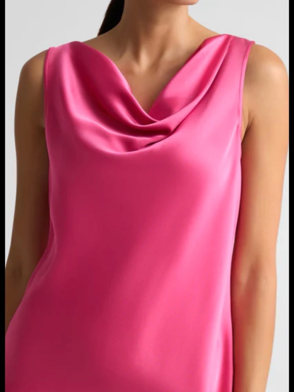 St. John- Liquid Silk Cowl Neck Shell in Azalea pink | tops | poshmark